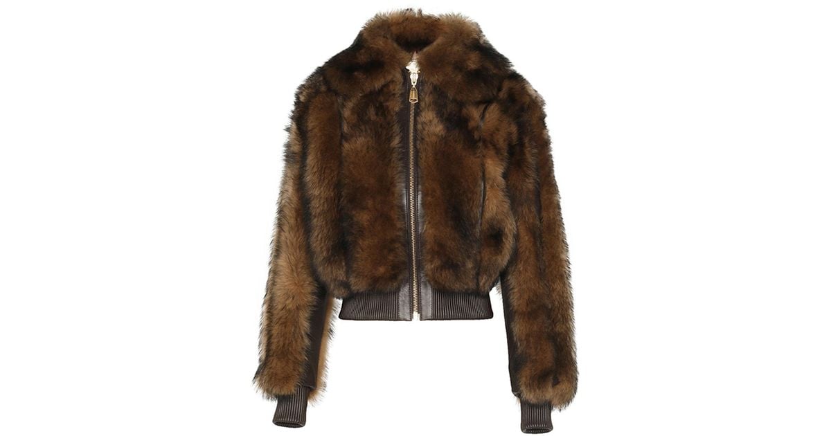 Zimmermann Illustration Shearling Fur Jacket in Brown | Lyst