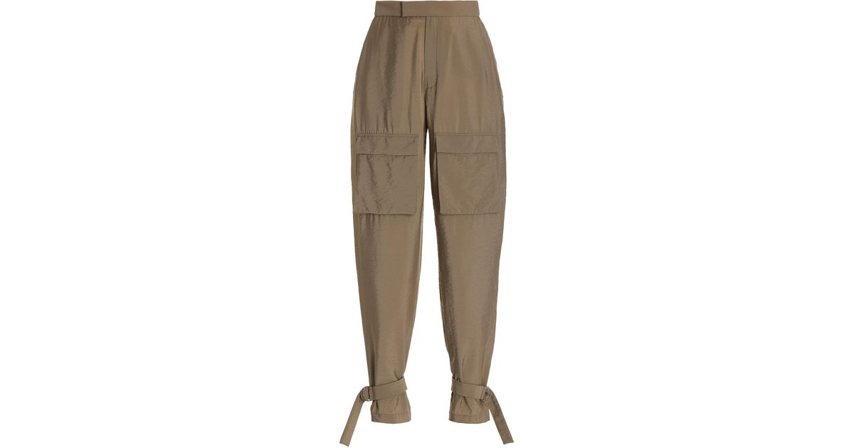 LAPOINTE Ankle Strap Crinkle Pants in Green