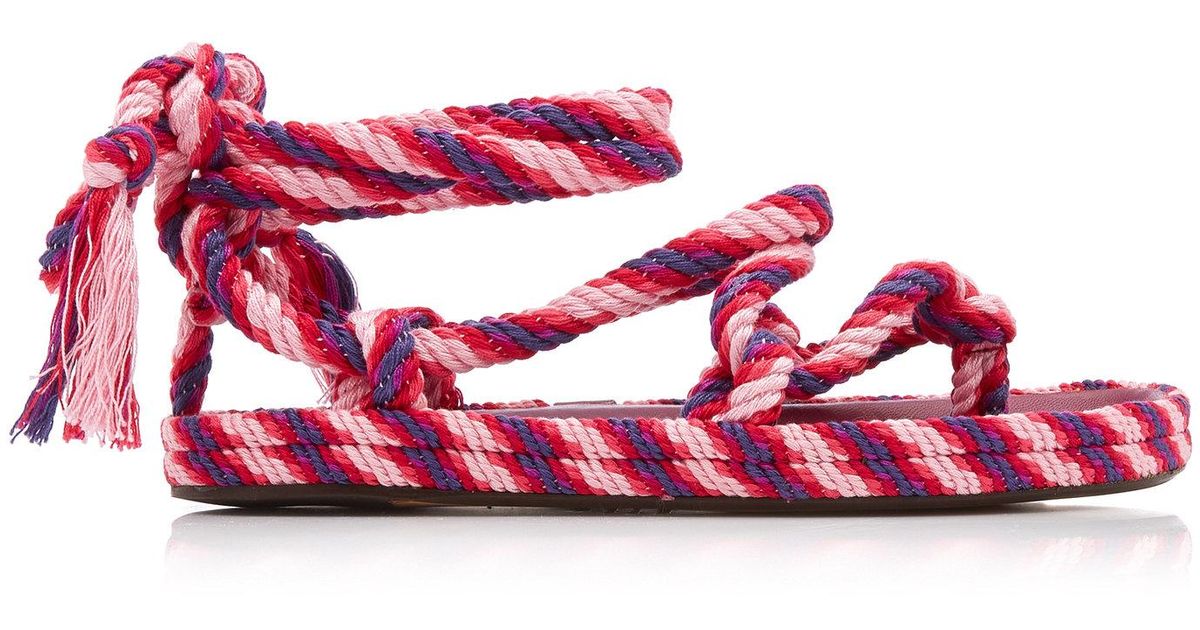 Isabel Marant Erol Rope Sandals in Pink | Lyst Australia