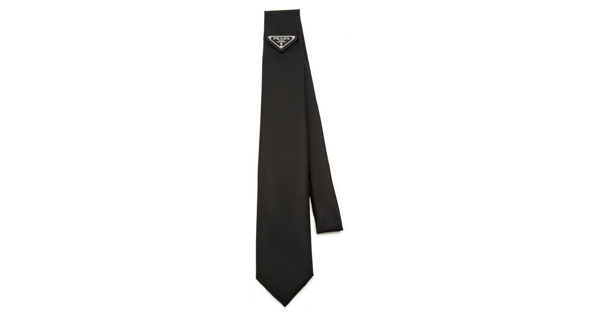 Prada Nylon Gabardine Tie in Black for Men | Lyst Australia