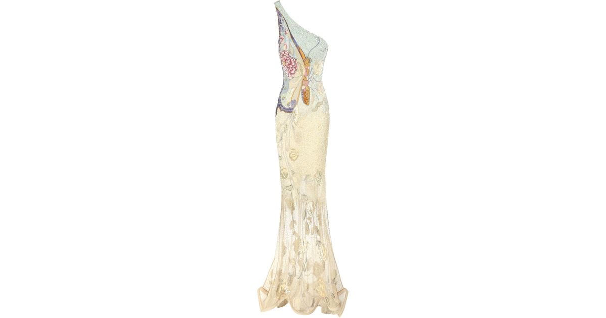 la fuori beaded dress La Fuori Mystical Garden Strapless Hand Embroidered Mini Dress