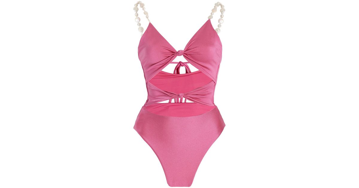 Maygel Coronel Hereida Shell-trimmed Cutout One-piece Swimsuit in Pink ...