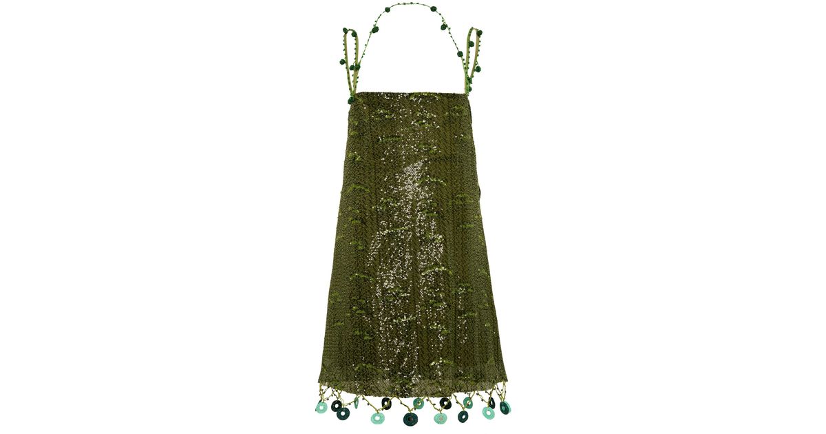 Siedres Enta Bead-embellished Sequined Mini Dress in Green | Lyst