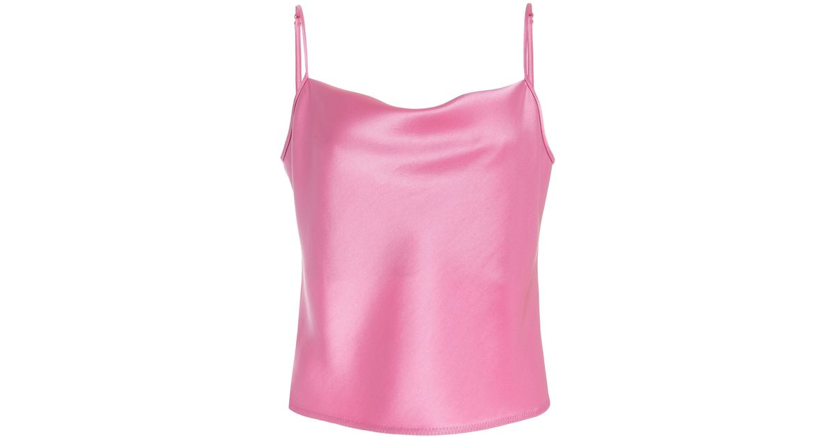 pink satin tank top
