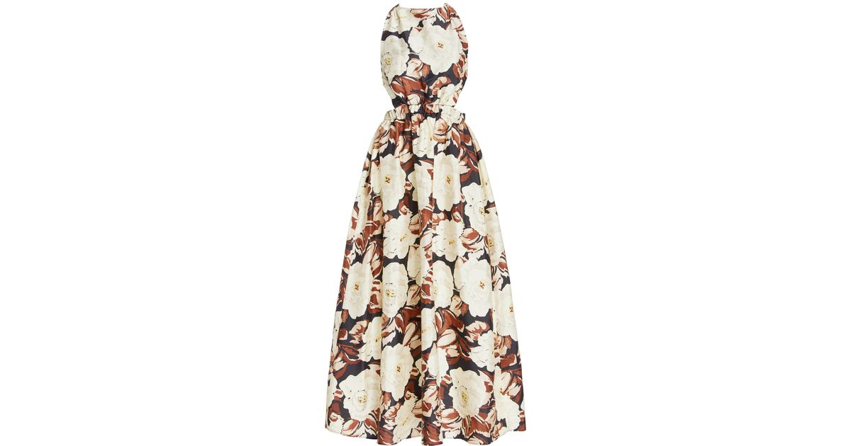 Sir. The Label Vivienne Open-back Floral Silk Maxi Dress | Lyst
