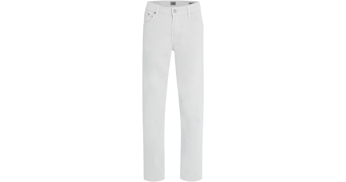 Citizens of Humanity Denim Bowery Brushed Twill Slim-leg Jeans in White ...