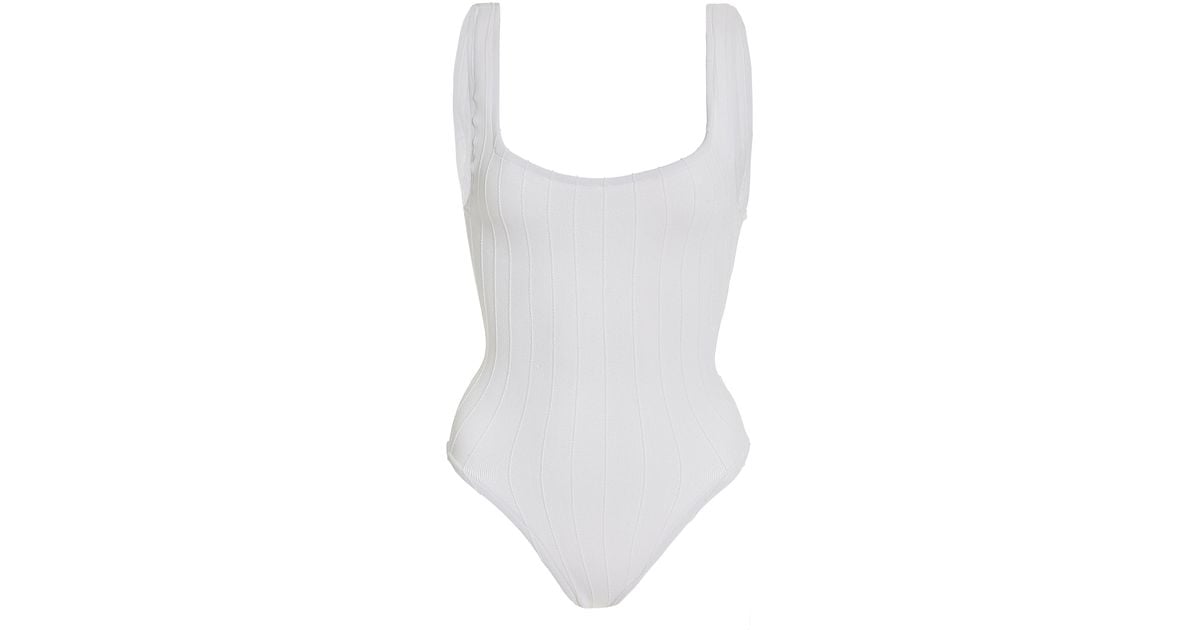 Hunza G Square neck Nile One piece In White Lyst Canada
