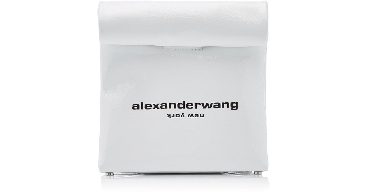 Alexander Wang Lunch Bag Patent Leather Clutch in White Lyst