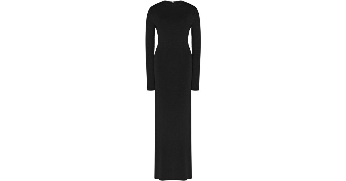 Galvan London Athena Pearl Compact-knit Open-back Maxi Dress in Black ...