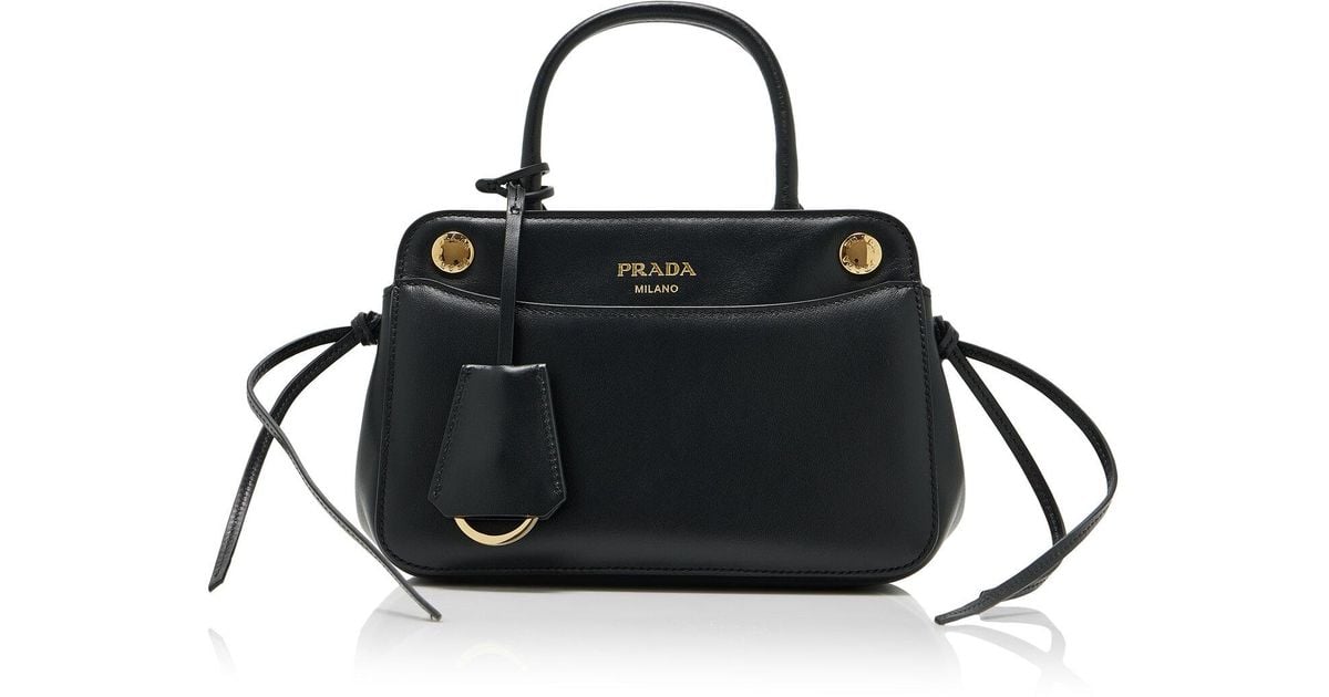 Mini Bagas Prada Carry Leather Mini Bag in Black | Lyst