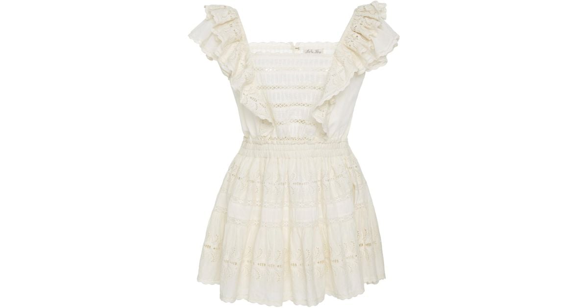white mini ruffle dress