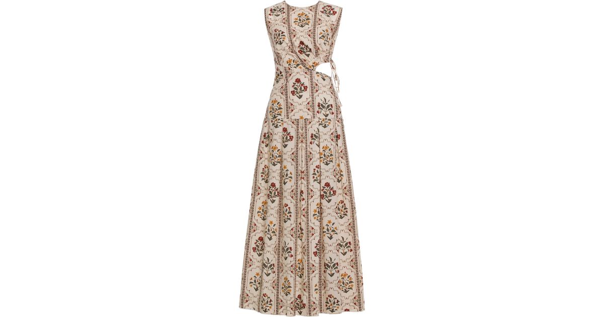 chinese dress ladies Agua by Agua Bendita Maiz Linen Midi Dress