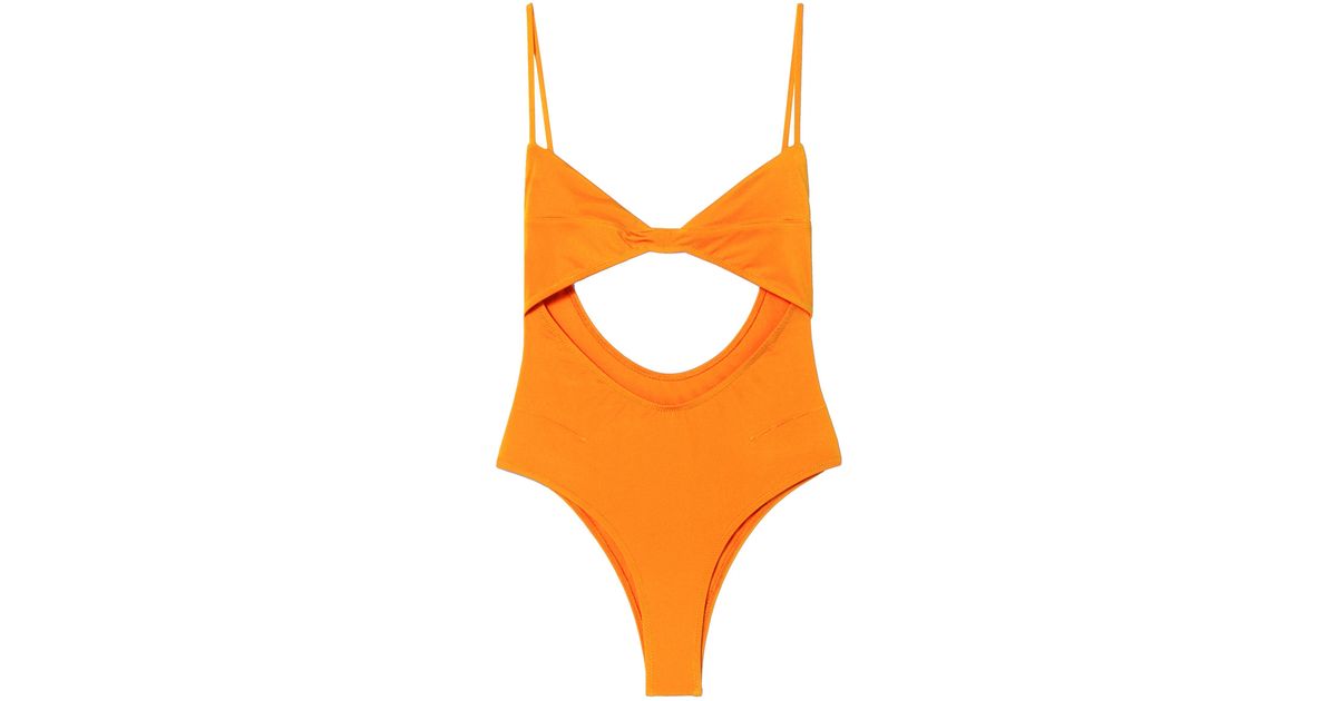 Jacquemus Aranja Cutout One-piece Swimsuit in Orange - Lyst