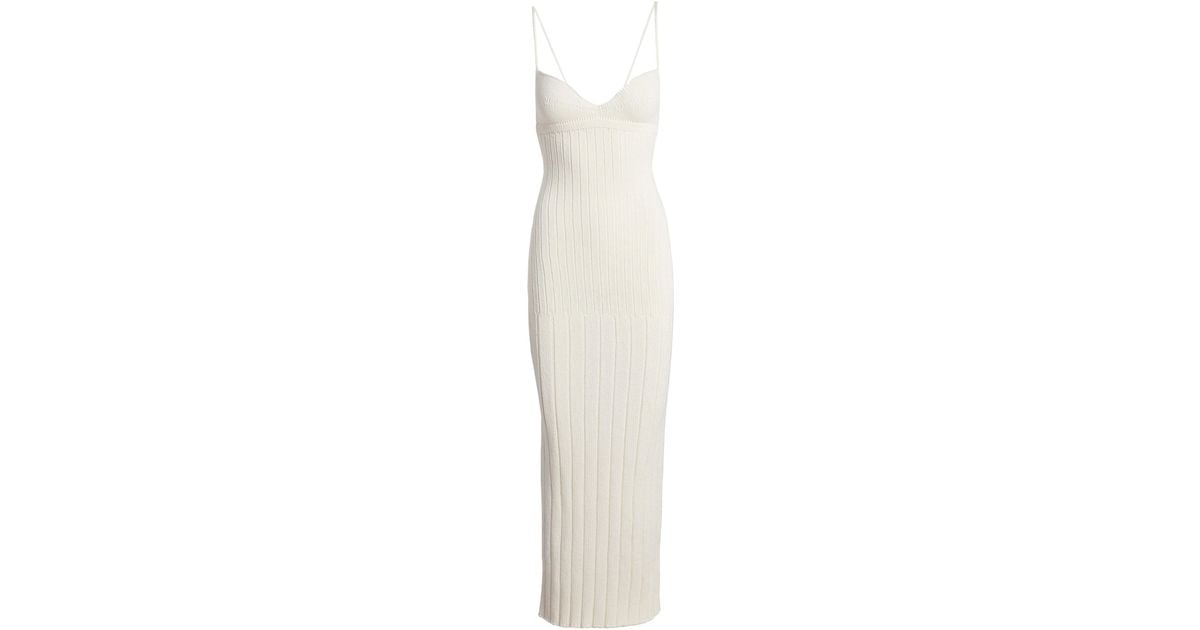 Khaite Cotton Olympia Knit Maxi Dress in White | Lyst Canada
