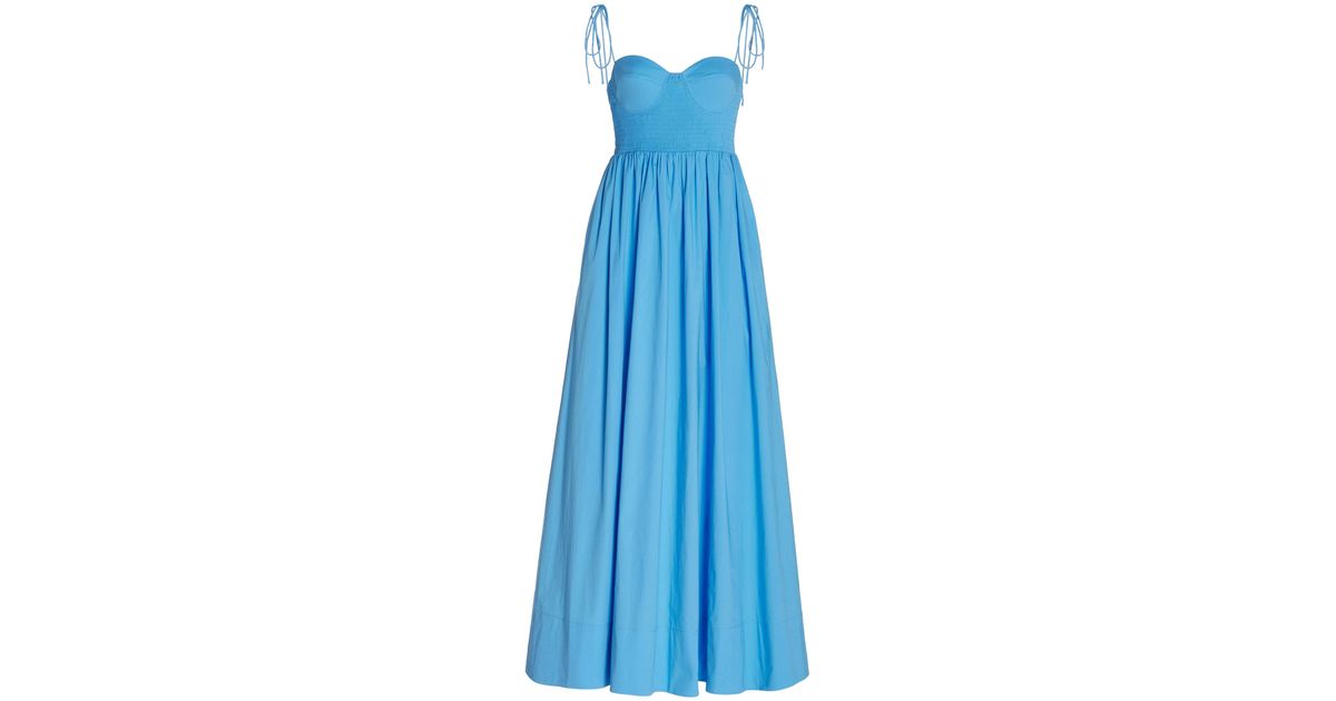 STAUD Landry Stretch-cotton Dress in Blue | Lyst