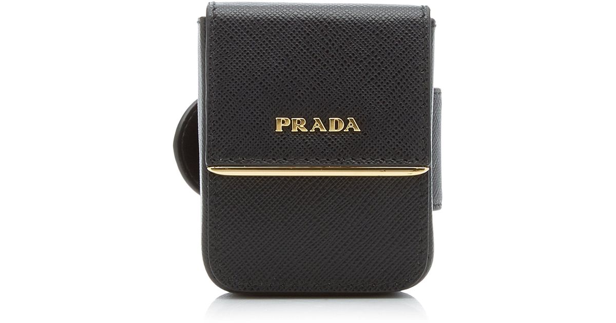 Prada Saffiano Leather Pouch Bracelet in Black Lyst Canada