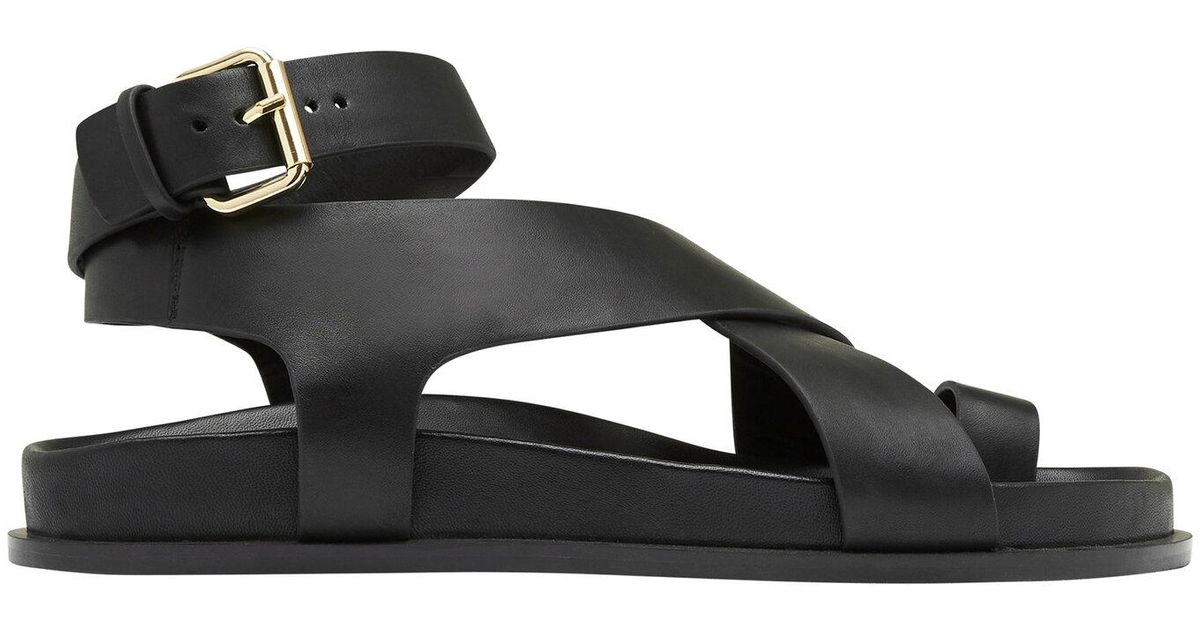 A.Emery Jalen Leather Sandals in Black | Lyst