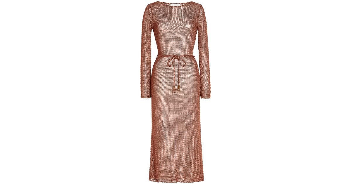 Zimmermann Anneke Metallicknit Midi Dress in Pink Lyst Canada