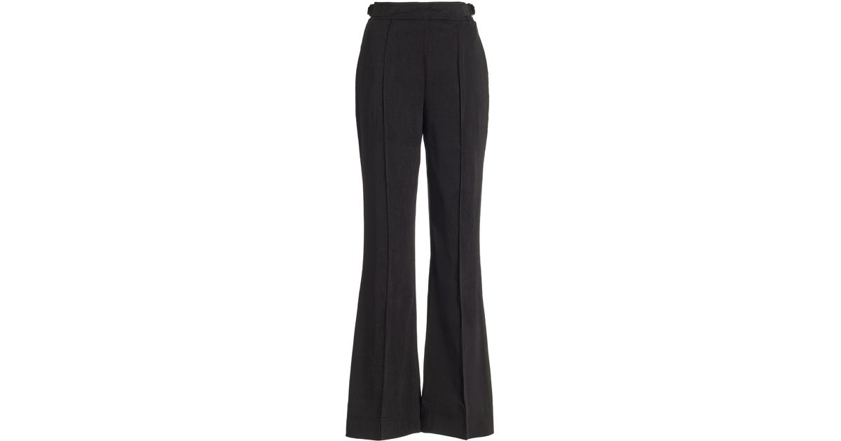Aje. Elements Linen-blend Flare Pants in Black | Lyst