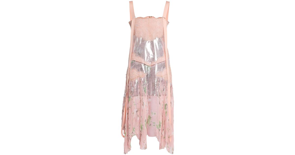 Erdem Lace-Detailed Midi Dress in Pink | Lyst