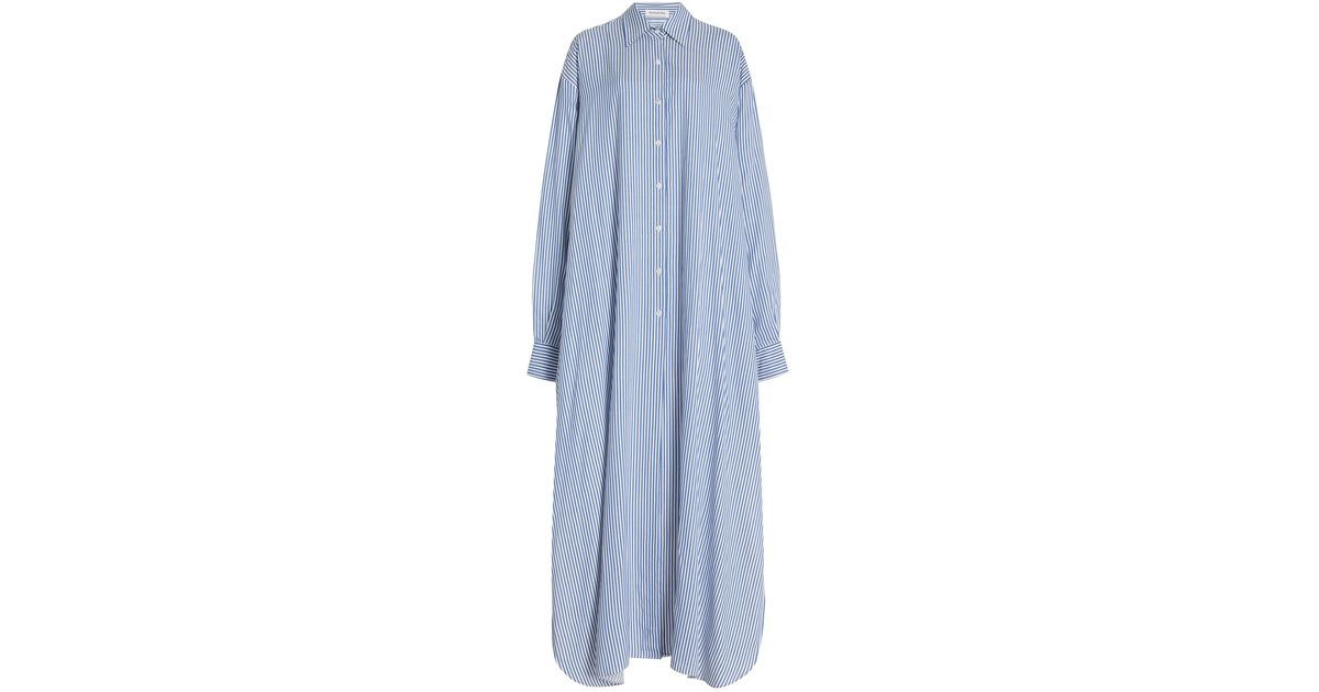 the frankie shop avery oversized striped twill maxi shirt dress Avery Shirt Dress