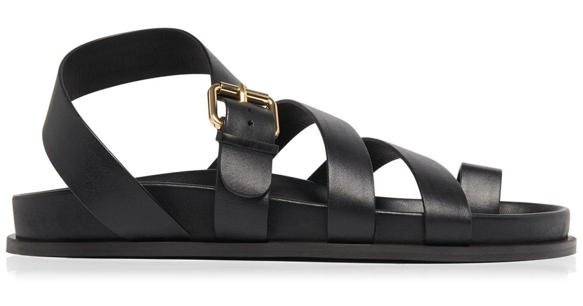 A.Emery Lyon Leather Sandals in Black | Lyst