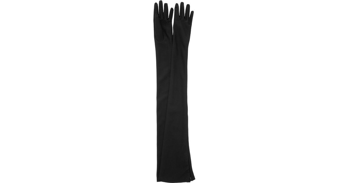 David Koma Jersey Opera Gloves in Black | Lyst