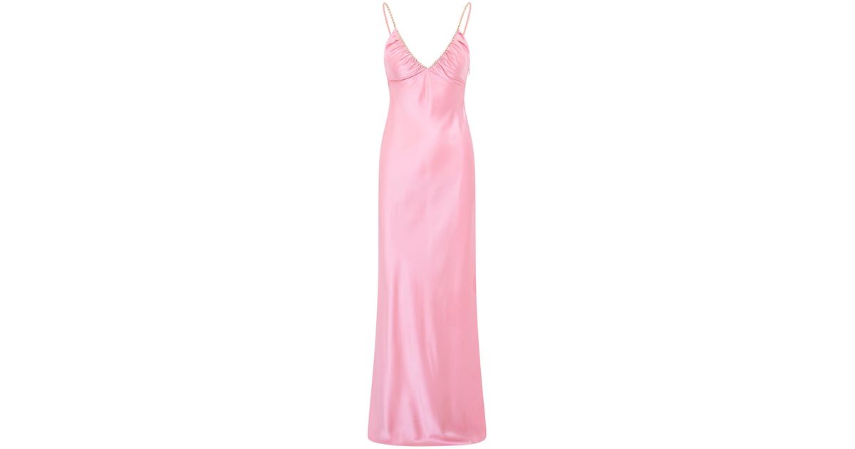 Valea Embellished Satin Maxi Dress Ash Pink main image 0