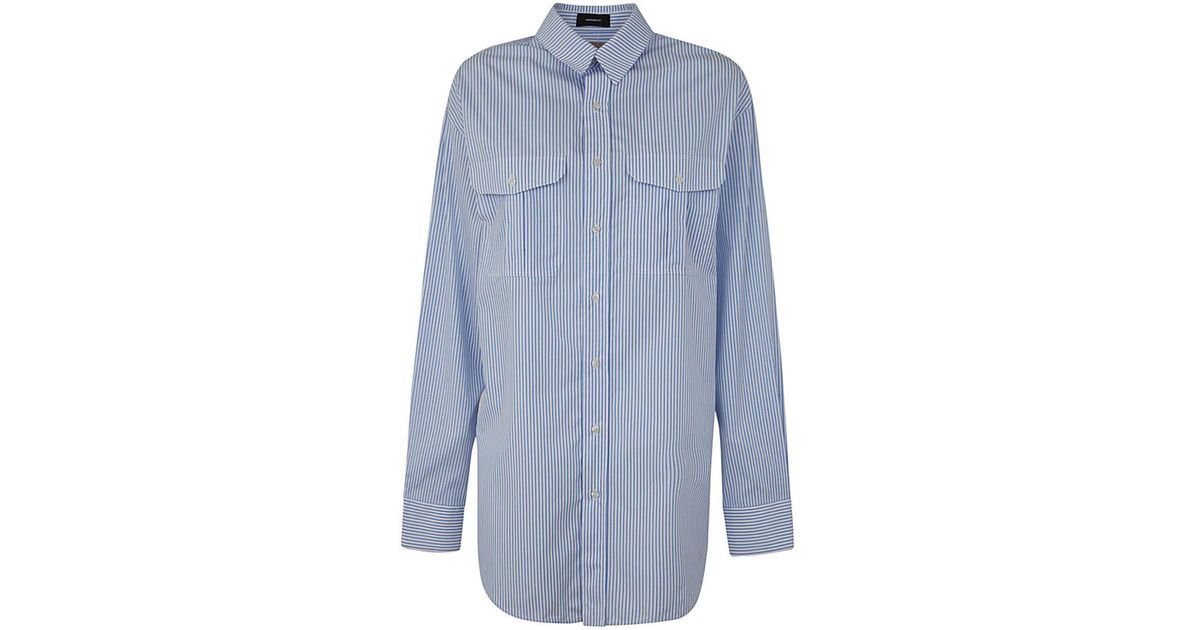 Wardrobe NYC Shirt Dress Mini in Blue | Lyst