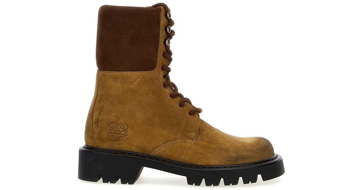 Loewe knight boots caramel brown suede cowhide 478448