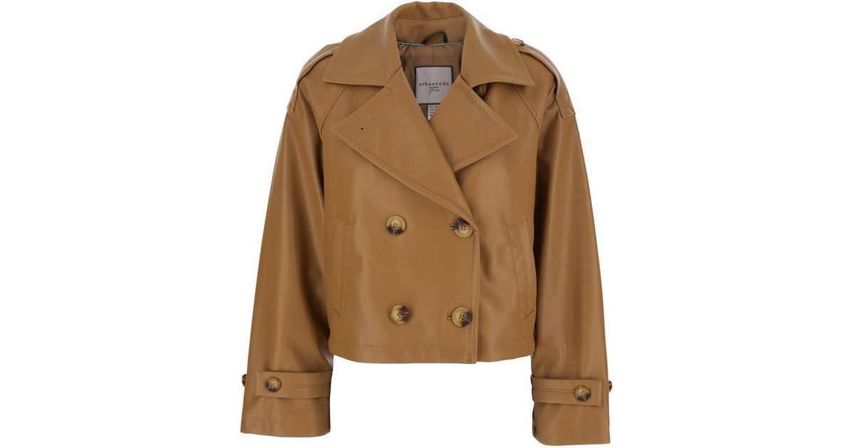 Urbancode Jacket With Wide Notched Revers in Brown | Lyst