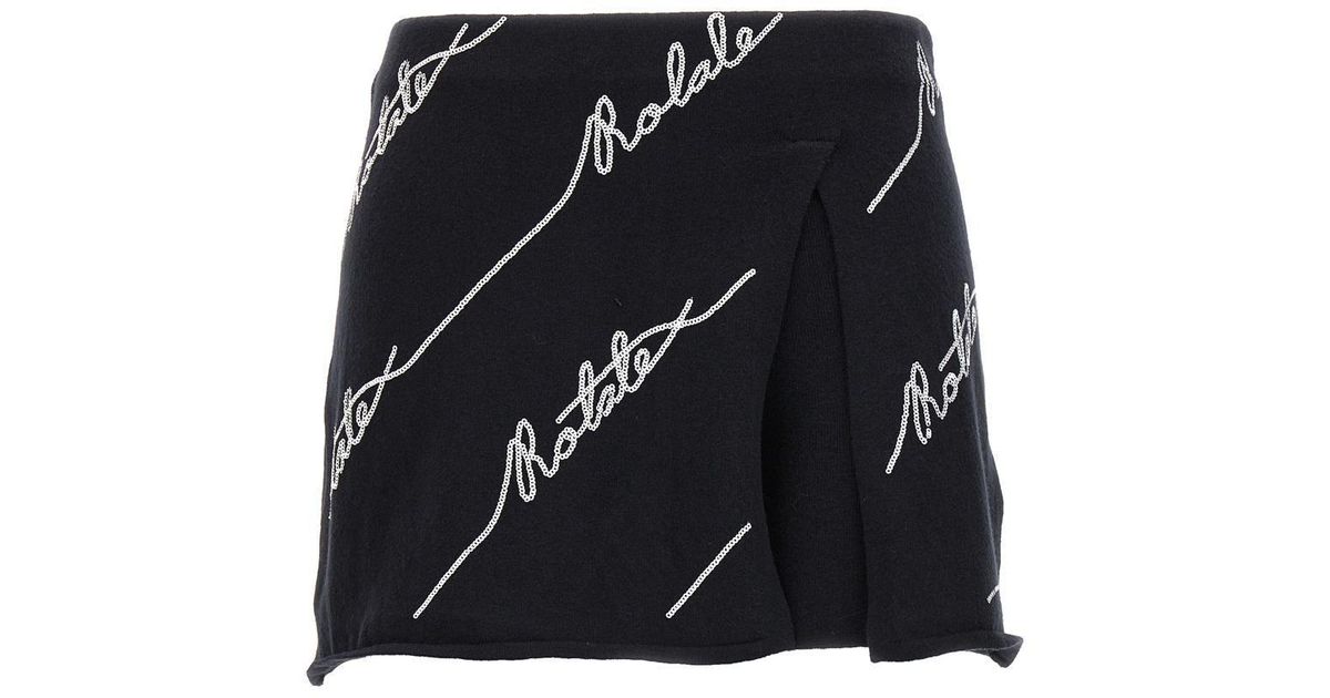 ショートパンツ ROTATE BiRGER CHRiSTENSEN Skort 'Sequin Logo Mini' ROTATE BIRGER CHRISTENSEN Skort 'Sequin Logo Mini' in Black
