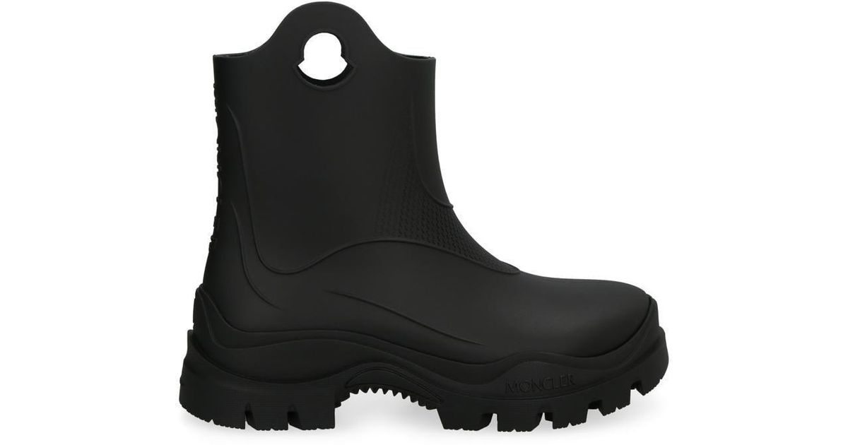 Moncler Black Cotton Ankle Boots