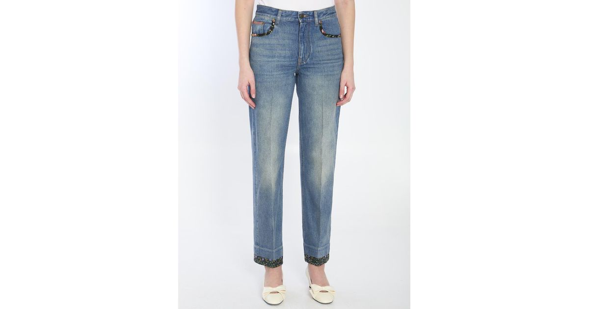 【関税&送料込】Valentino Garavani Floral Print Jeans VALENTINO GARAVANI - Floral print jeans | Leam Roma - Luxury
