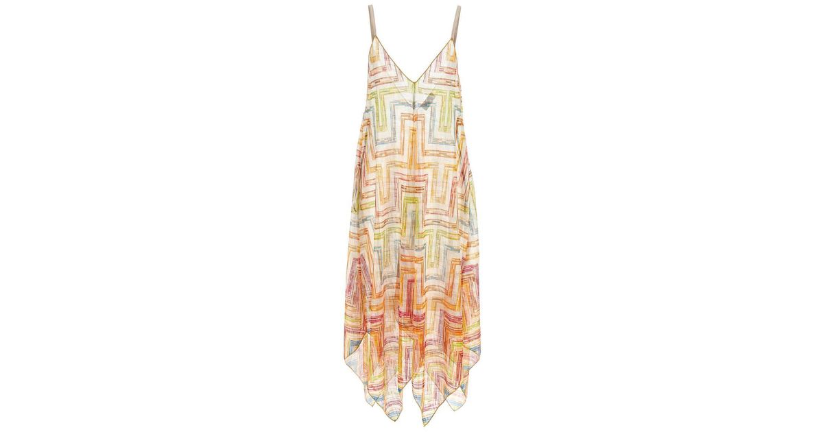 MISSONI ミッソーニ Raschel tulle dress ワンピース MISSONI One-shoulder fringed printed tulle mini dress | NET