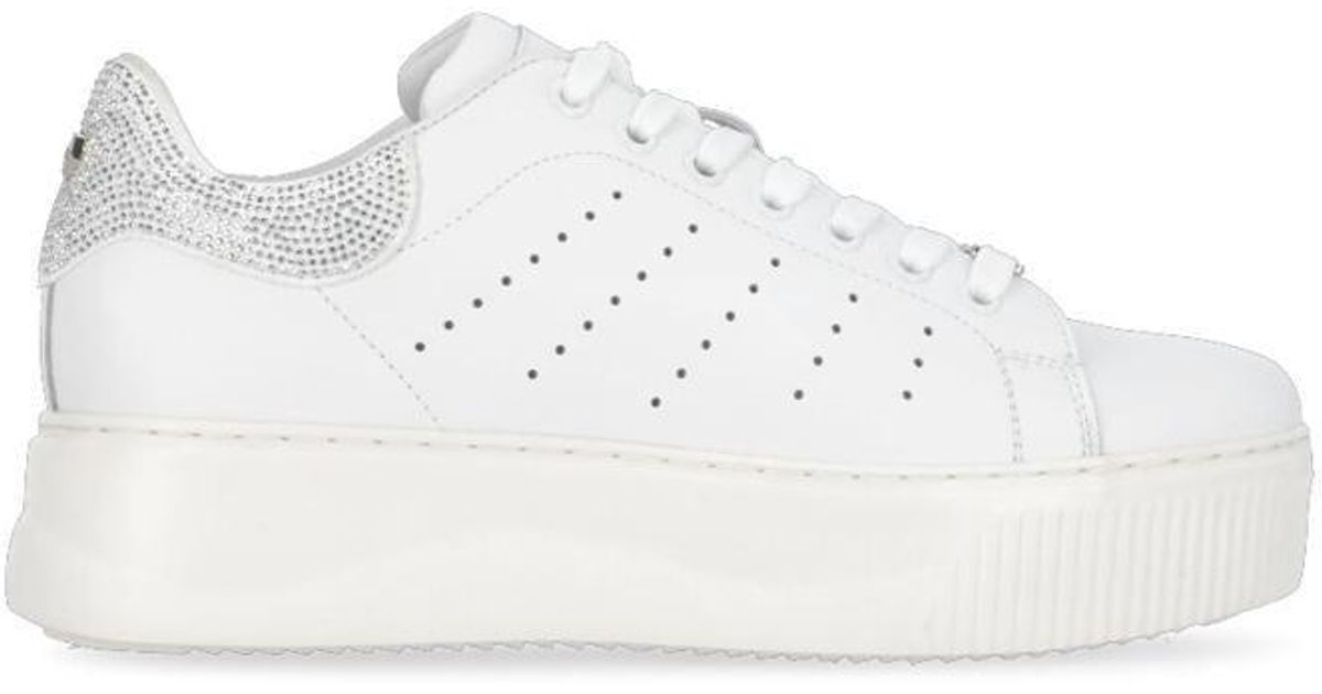 CULT Sneakers Nero - Scarpe In Pelle Con Catena E Platform Alto 6 Cm - Suola In Gomma, Punta Chiusa, Tacco Plateau Per Donna - 4