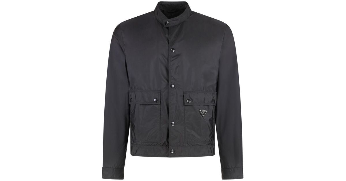 【送料&関税込】Prada Techno Fabric Jacket Prada Techno Fabric Jacket in Black for Men | Lyst