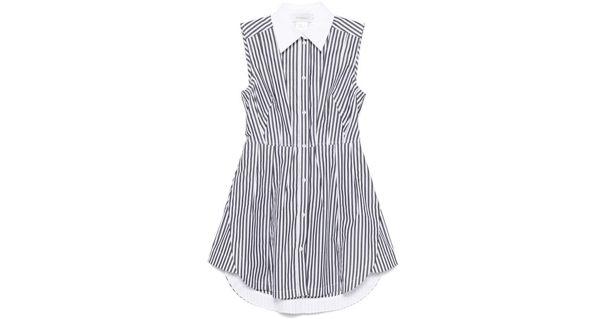 ワンピース SPORTMAX STRIPED MINI DRESS Sportmax Striped Mini Dress in White | Lyst
