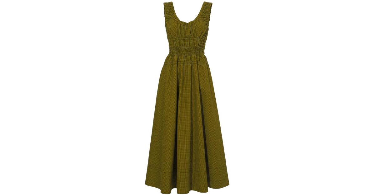PROENZA SCHOULER WHITE LABEL Plaid Poplin Gathered Maxi Dress in ...