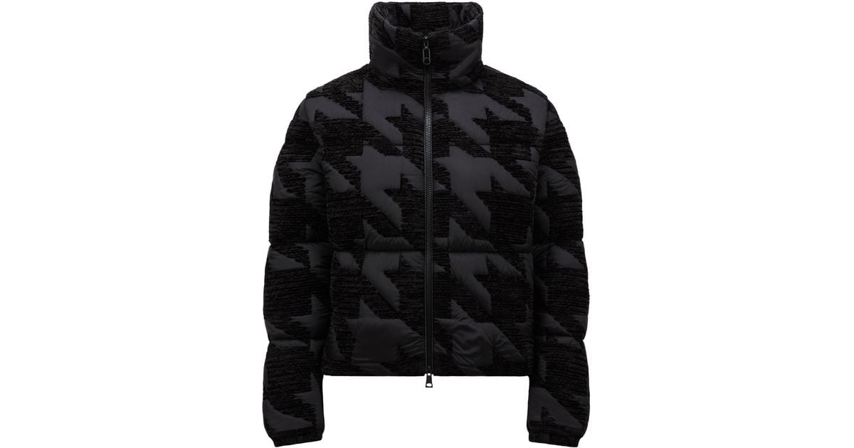 Moncler Evandra Embroidered Short Down Jacket in Black | Lyst