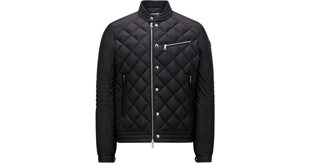 Moncler Vulpie Down Biker Jacket in Black for Men | Lyst Canada