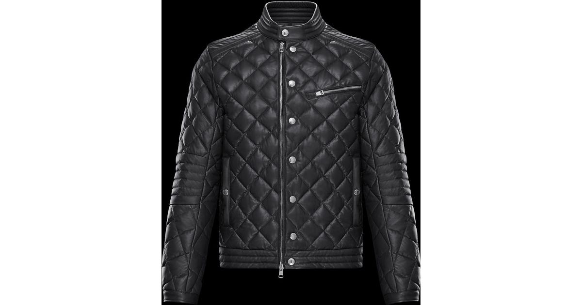 Moncler Leather Auriac in Black for Men - Lyst