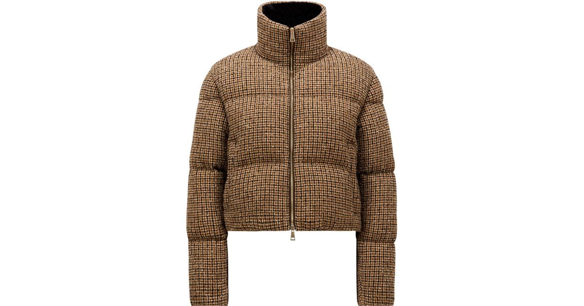 ★【MONCLER】Piumino corto boucle Seboune in lana★ダウン Beige & Black Seboune Wool Bouclé Short Down Jacket - Short