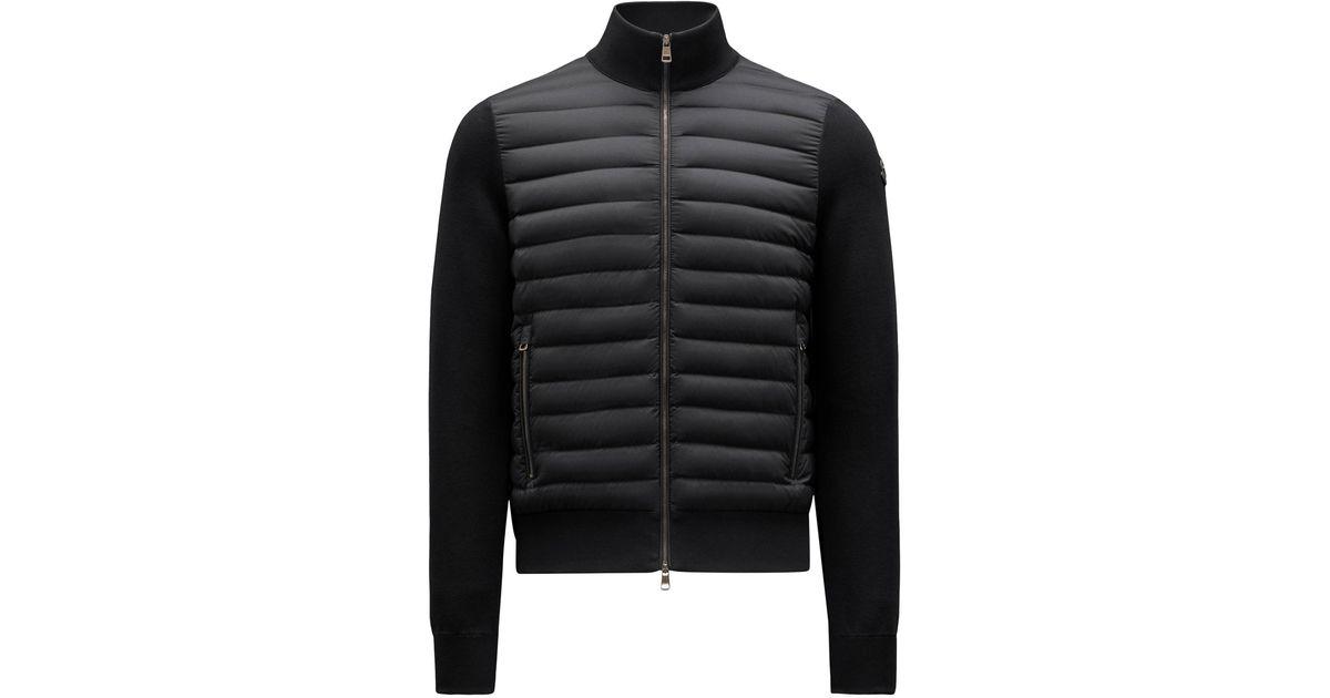 MONCLER Panelled Cotton and Quilted Shell Down Zip-Up Cardigan for Men