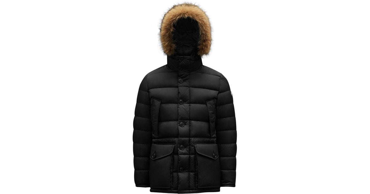 Moncler Cluny Long Down Jacket in Black for Men Lyst UK