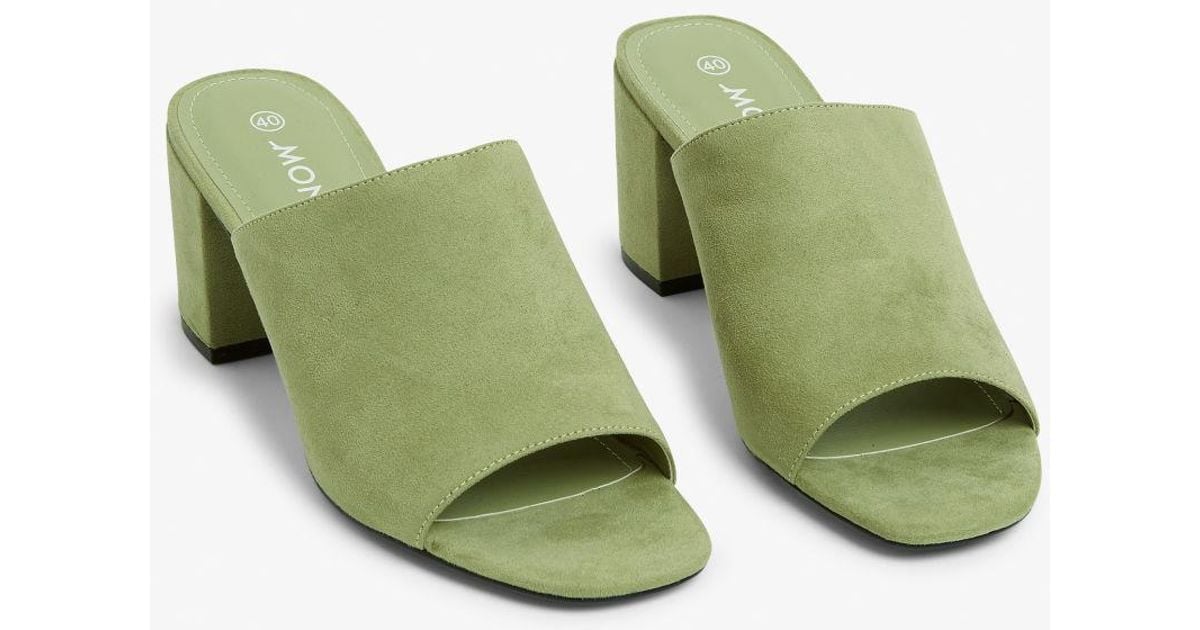 green mule sandals
