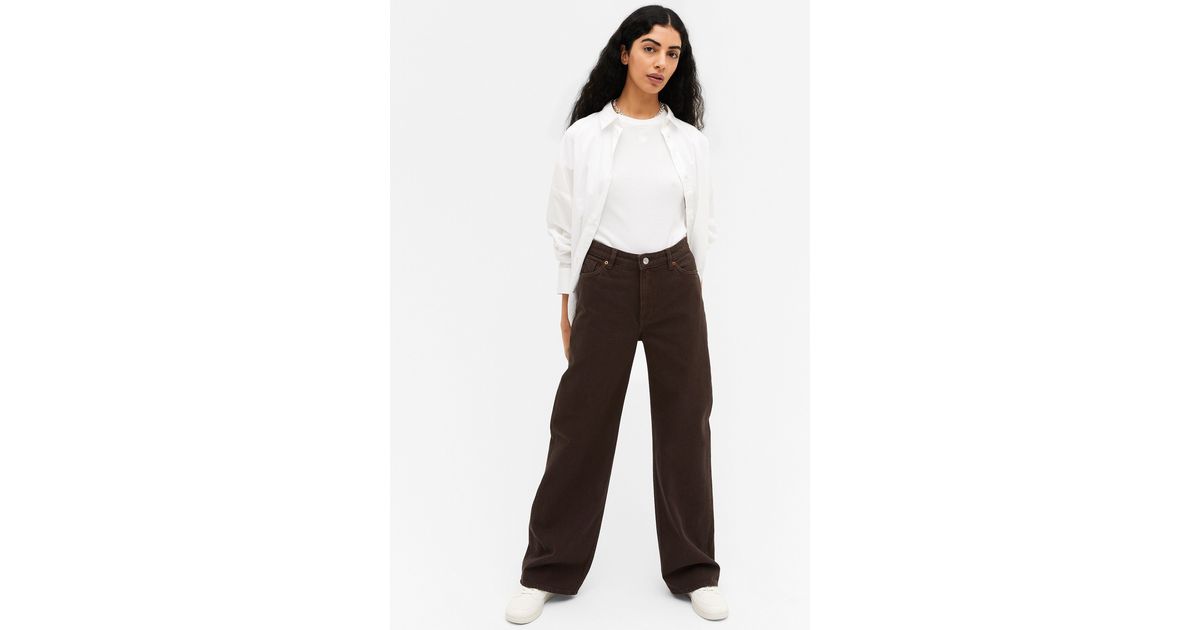 Monki Denim Yoko Dark Brown Jeans | Lyst Canada