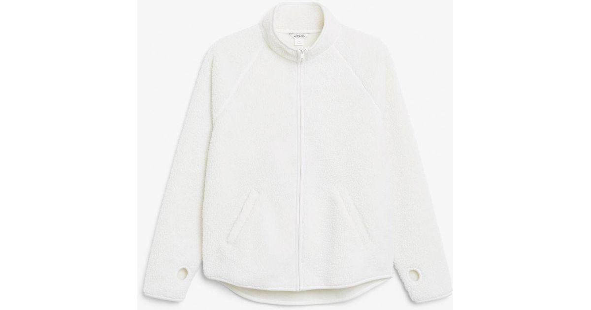 monki zip teddy sweater