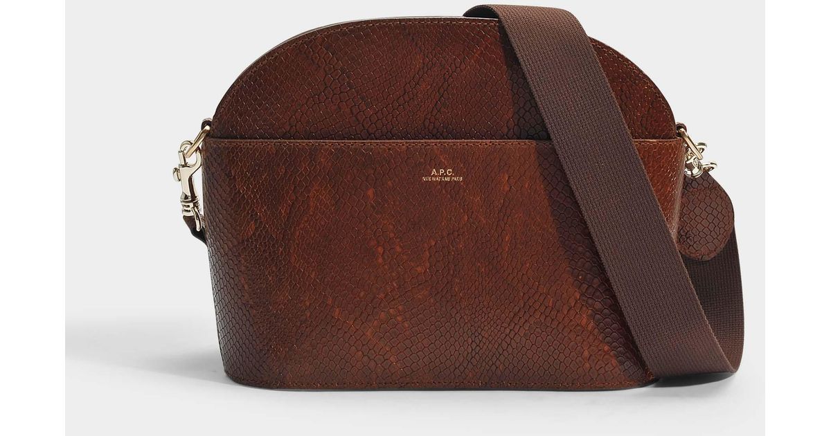 A.P.C. Gabrielle Bag In Noisette Python Embossed Calfskin in Brown - Lyst
