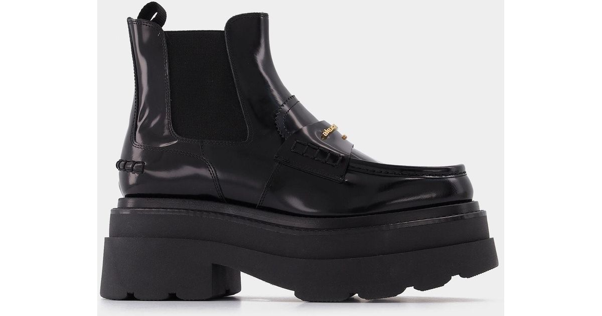 Alexander Wang Leather Carter 75 Platform Boots in Black | Lyst